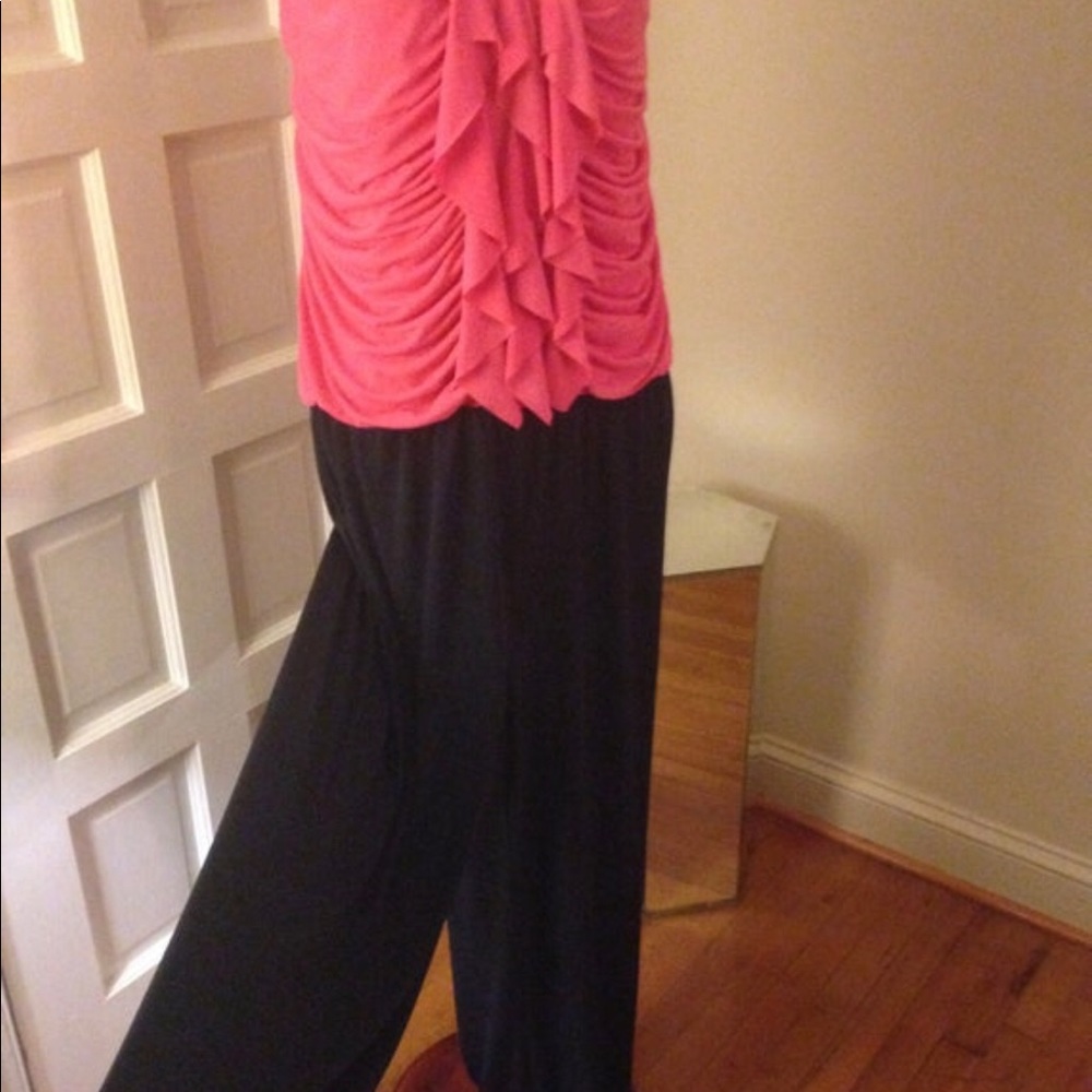 Ashley Stewart Strapless jumpsuit with ruffles